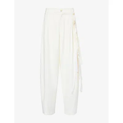 Darkpark Womens Phebe Wide-leg Woven Trousers Off White
