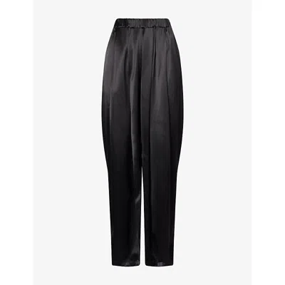 Darkpark Womens Simona Balloon Satin Trousers Black