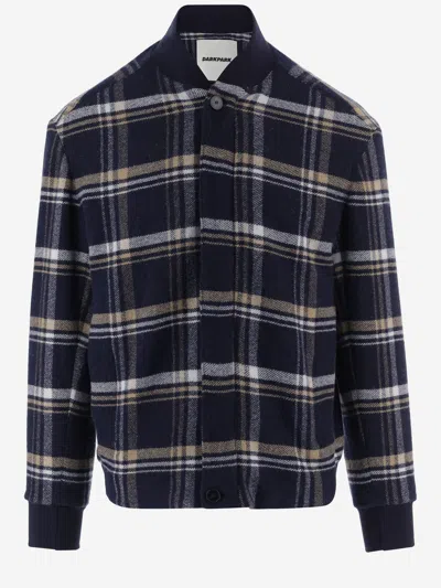 Darkpark Wool And Cashmere Jacket With Check Pattern In Blue