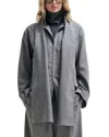 Darkpark Wool Scarf Button Front Shirt In Grey