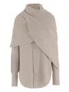 Darkpark Wool Shirt With Matching Shawl In Gray