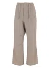 Darkpark Oversized Wool Trousers With Drawstring In Gray