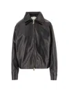 Darkpark Mabel Bomber Jacket With Double Leather Collar In Black