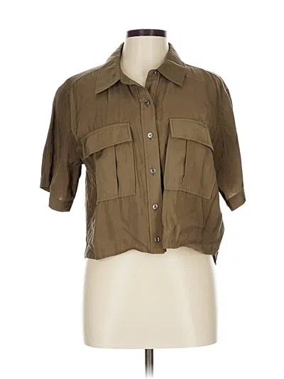 Pre-owned Darling 3/4 Sleeve Button Down Shirt In Brown