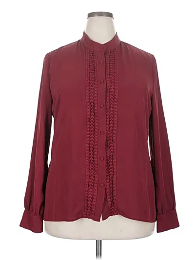 Pre-owned Darling Long Sleeve Blouse In Burgundy