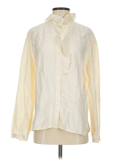 Pre-owned Darling Long Sleeve Blouse In White