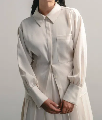 Darling Sensible Button Down Shirt In Pearl In Beige