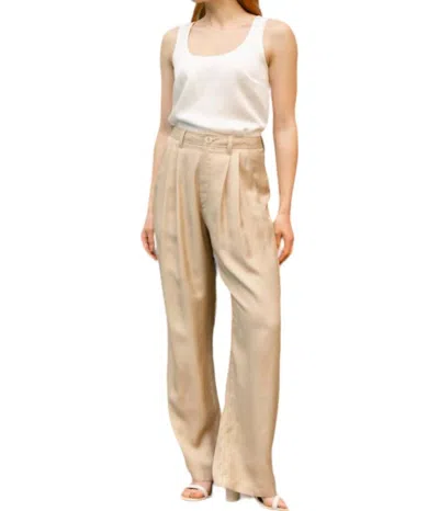 Darling Stride Wide Leg Pants In Tan In Beige