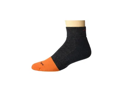 Darn Tough Vermont 1/4 Steely Midweight With Cushion W/ Full Cush Toe Box Men's Crew Cut Socks Shoes Graphite: Md (us 8 In Black