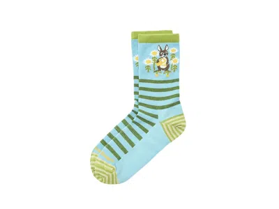 Darn Tough Vermont Animal Haus Crew Lightweight Women's Crew Cut Socks Shoes Bunny Blue: Lg (us 10-11.5)
