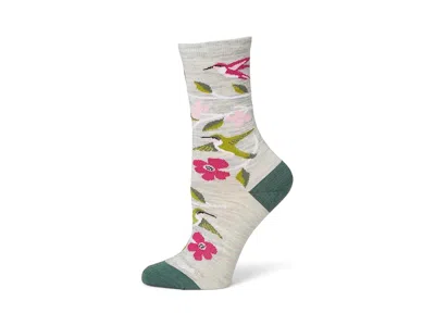Darn Tough Vermont Birds Of A Feather Crew Lightweight Women's Crew Cut Socks Shoes Ash: Sm (us 4.5-7) In White