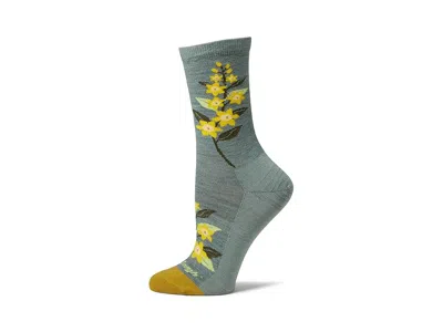 Darn Tough Vermont Blossom Crew Lightweight Women's Crew Cut Socks Shoes Seafoam: Md (us 7.5-9.5) In Gray