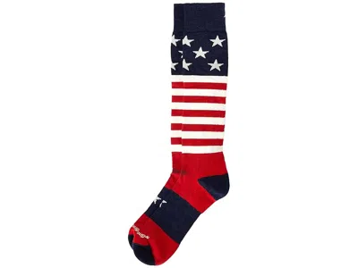 Darn Tough Vermont Captain Stripe Cushion Socks Men's Crew Cut Socks Shoes Stars And Stripes: Md (us 8-9.5) In Blue
