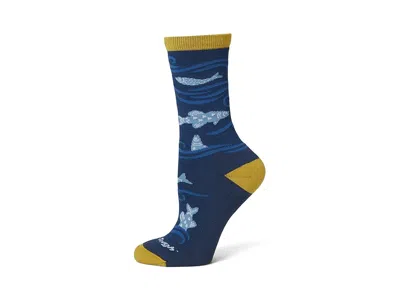 Darn Tough Vermont Homer Crew Lightweight With Cushion Women's Crew Cut Socks Shoes Deep Water: Md (us 7.5-9.5) In Blue