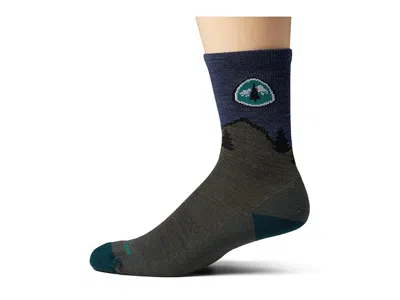Darn Tough Vermont Pct Micro Crew Lightweight With Cushion Men's Crew Cut Socks Shoes Forest: Md (us 8-9.5) In Black