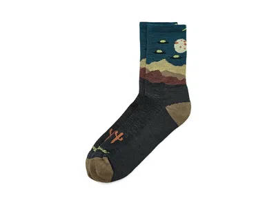 Darn Tough Vermont Spaced Out Micro Crew Lightweight With Cushion Men's Crew Cut Socks Shoes Charcoal: Lg (us 10-12) In Animal Print