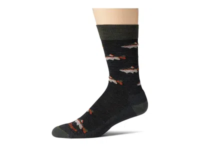Darn Tough Vermont Spey Fly Crew Lightweight With Cushion Men's Crew Cut Socks Shoes Charcoal: Xl (us 12.5-14.5) In Black
