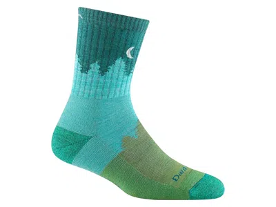 Darn Tough Vermont Treeline Micro Crew Cushion Women's No Show Socks Shoes Aqua: Lg (us 10-11.5) In Blue