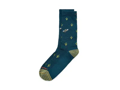 Darn Tough Vermont Wool'd Wool'd West Crew Lightweight Men's Quarter Length Socks Shoes Dark Teal: Xl (us 12.5-14.5) In Animal Print
