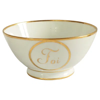 Pre-owned Darte Frères Darte Manufacture - Empire Paris Porcelain Biscuit Bowl - Early 19th Century In Sand