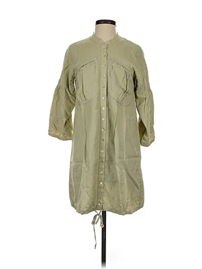 Daryl K 3/4 Sleeve Button Down Shirt In Green