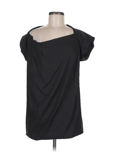 Pre-owned Darylk-189 Short Sleeve Silk Top Black Cold Shoulder Neckline Tops