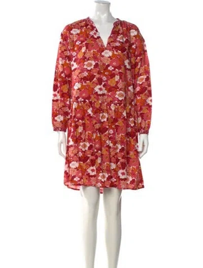 Pre-owned D'ascoli Floral Print Mini Dress In Red