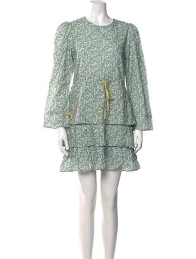 Pre-owned D'ascoli Printed Mini Dress W/ Tags In Blue