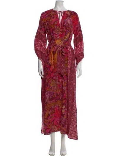 Pre-owned D'ascoli Silk Long Dress In Purple