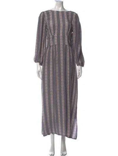 Pre-owned D'ascoli Silk Long Dress In Purple