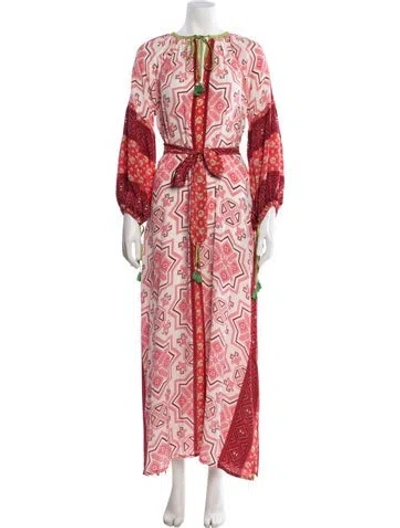 Pre-owned D'ascoli Silk Long Dress In Red
