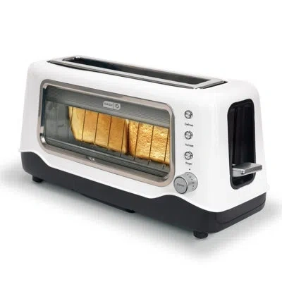 Dash 2 Slice Long Slot Clear View Toaster In White