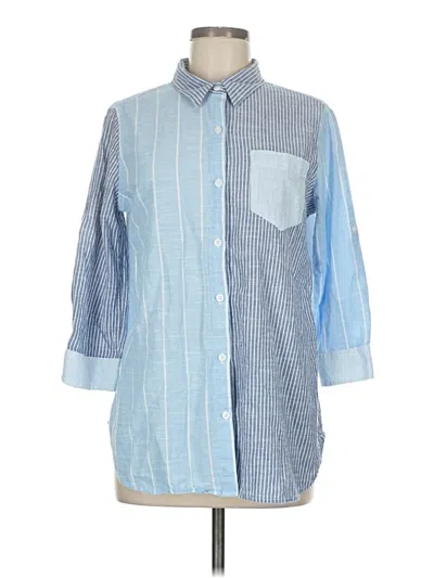 Pre-owned Da-sh 3/4 Sleeve Button Down Shirt In Blue