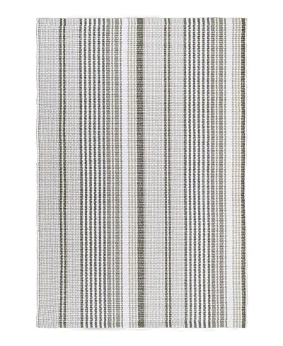 Dash & Albert By Annie Selke Dash Albert By Annie Selke Da169 Gradation Ticking Indoor/outdoor Area Rug, 6'0x9'0 In Gray