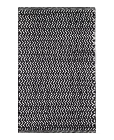 Dash & Albert By Annie Selke Dash Albert By Annie Selke Da971 Herringbone Indoor/outdoor Area Rug, 5'0x8'0 In Black
