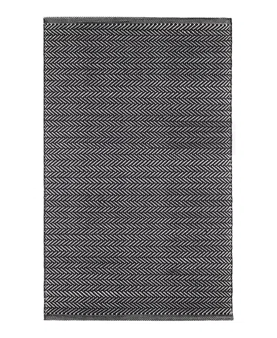 Dash & Albert By Annie Selke Dash Albert By Annie Selke Da971 Herringbone Indoor/outdoor Area Rug, 8'0x10'0 In Black