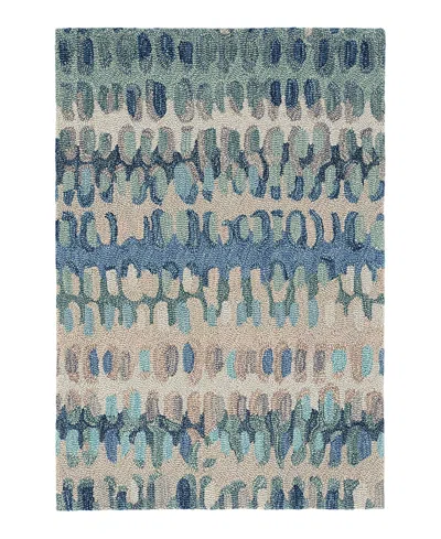 Dash & Albert By Annie Selke Dash Albert By Annie Selke Paint Chip Wool Da1599 Runner, 2'6x8'0 In Blue