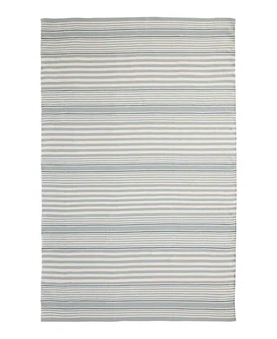 Dash & Albert By Annie Selke Dash Albert By Annie Selke Rugby Stripe Indoor/outdoor Rdb177 Area Rug, 5'0x8'0 In Blue