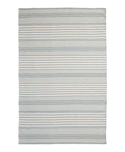 Dash & Albert By Annie Selke Dash Albert By Annie Selke Rugby Stripe Indoor/outdoor Rdb177 Area Rug, 8'0x10'0 In Blue