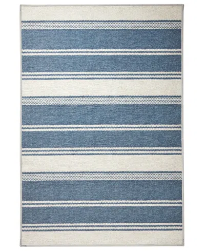 Dash And Albert Rugs By Annie Selke Bowman Stripe Machine Washable Da2337 2'6''x8' Runner Area Rug In Blue