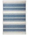 Dash And Albert Rugs By Annie Selke Bowman Stripe Machine Washable Da2337 8'x10' Area Rug In Blue