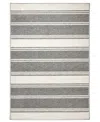 Dash And Albert Rugs By Annie Selke Bowman Stripe Machine Washable Da2338 5'x8' Area Rug In Gray