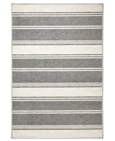 Dash And Albert Rugs By Annie Selke Bowman Stripe Machine Washable Da2338 5'x8' Area Rug In Gray