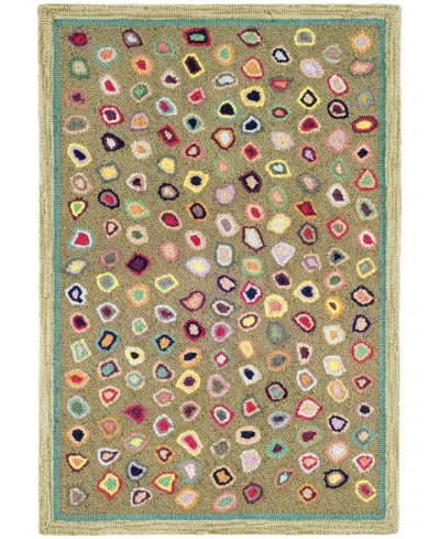 Dash And Albert Rugs By Annie Selke Cat's Paw Rda150 2'6''x8' Runner Area Rug In Green