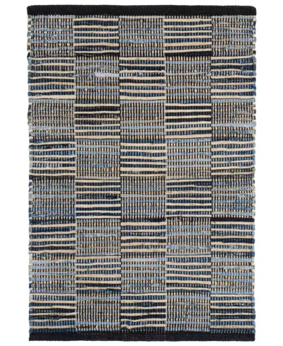 Dash And Albert Rugs By Annie Selke Denim Rag Gridwork Da2207 2'6''x8' Runner Area Rug In Blue