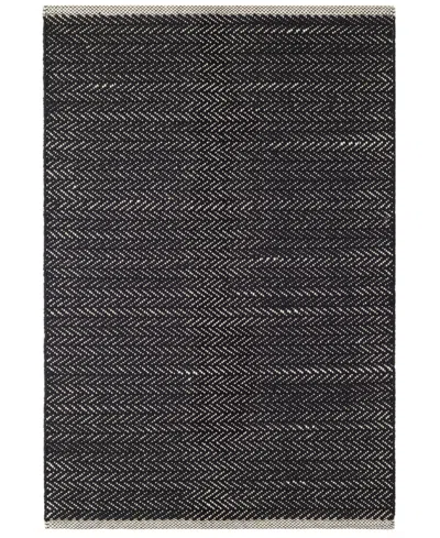 Dash And Albert Rugs By Annie Selke Herringbone Cotton Da970 2'6''x8' Runner Area Rug In Black