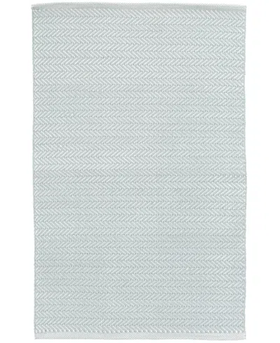 Dash And Albert Rugs By Annie Selke Herringbone Indoor/outdoor Da392 2'6''x18' Runner Area Rug In Mist,ivory