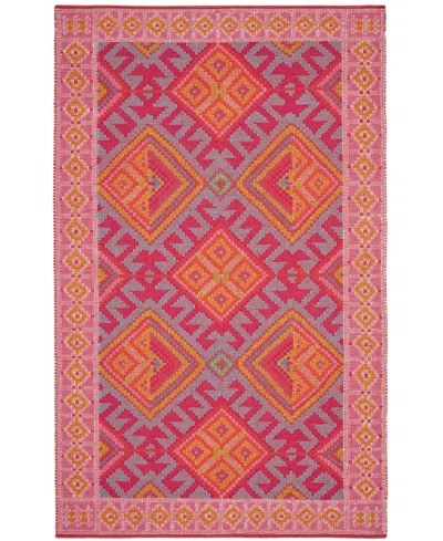 Dash And Albert Rugs By Annie Selke Valencia Kilim Indoor/outdoor Da1948 3'x5' Area Rug In Pink