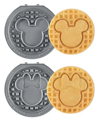 Dash Disney Multimaker Mini 2-pc. Plate Pack With Mickey And Minnie Head In Gray