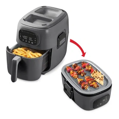 Dash Flip & Fry Digital 2-in-1 Grill + Air Fryer (7qt) (5 Functions) In Gray